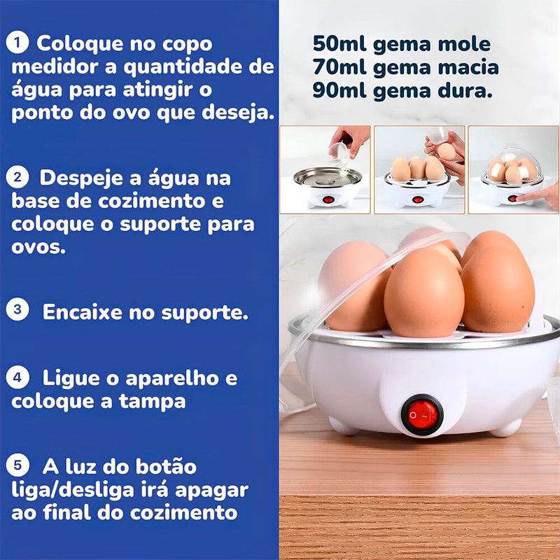 EggFast 7 – Cozedor de Ovos Elétrico Compacto